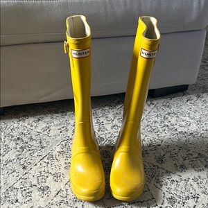 Hunter Yellow Tall Rain Boots